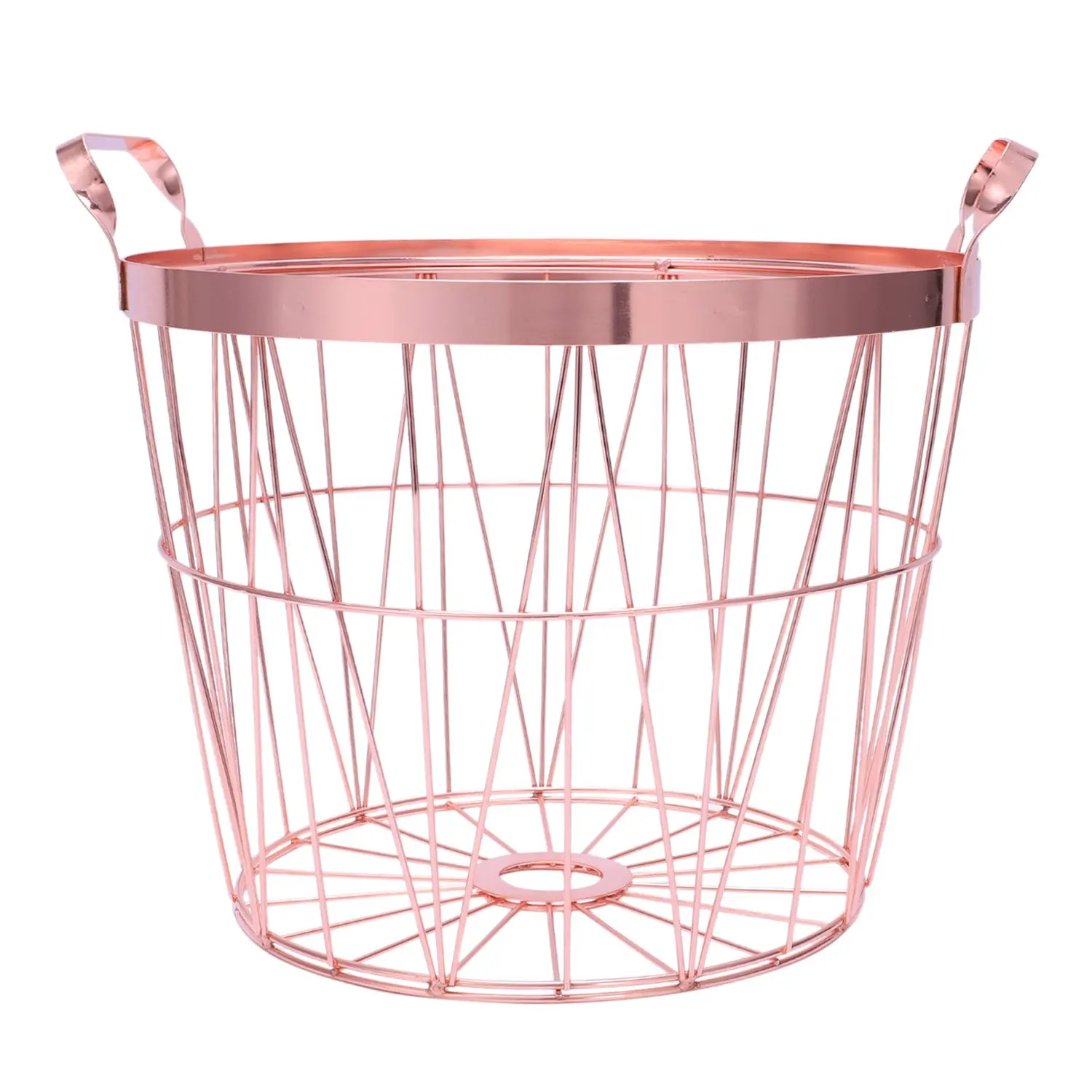 Rose Gold Metal Storage Basket Multifunction Bathroom Dirty Clothes