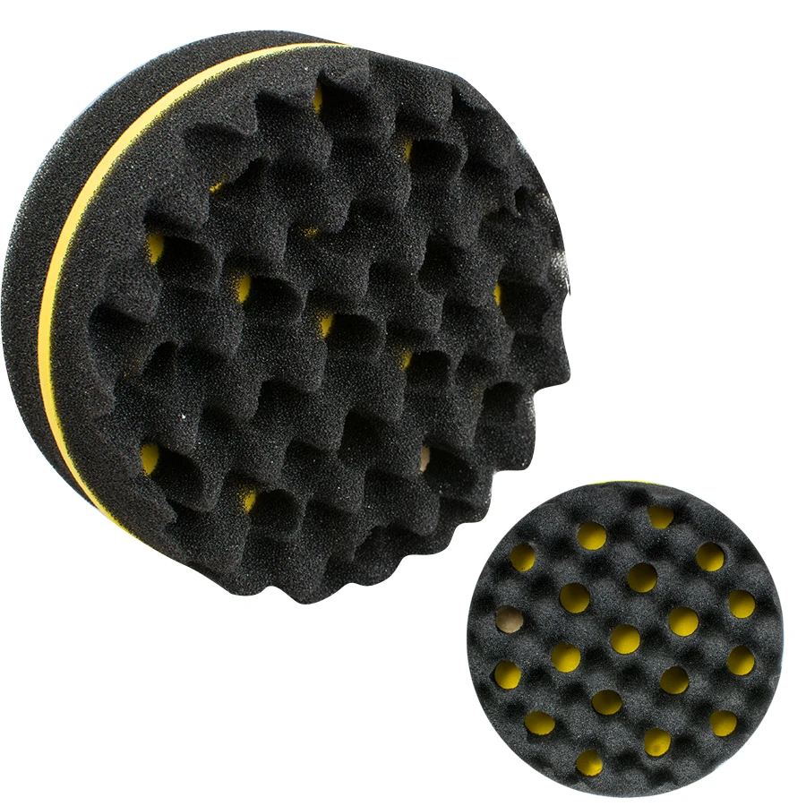 

Double Barber Hair Brush Sponge For Dreads Locking Twist Coil Afro Curl Wave Round Shape