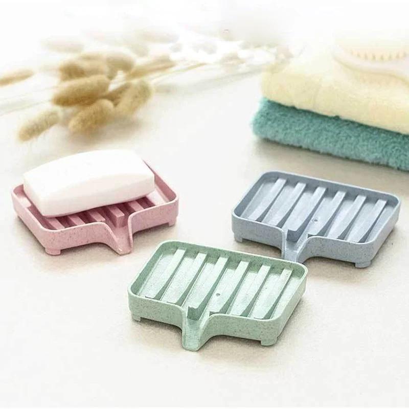 

1 Pcs Storage Rack Tray Tool Soap Dish Organizer Storage Tray Soapbox Shower Soap PP Wheat Straw Drain Soap Box Sponge Holder