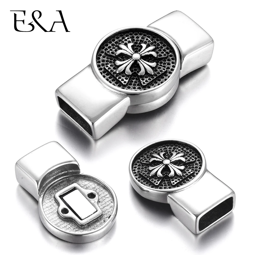 

Stainless Steel Magnetic Clasp Hole 12*6mm Flat Leather Cord Clasps Magnet Buckle Bracelet Connectors DIY Jewelry Making Supply