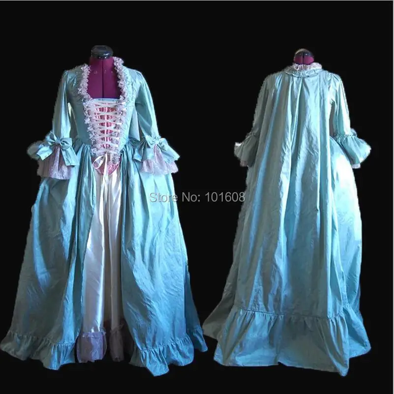 

Tailored!Royal Eras 2-pcs Rococo Colonial Duchess Princess Civil war 18th Rococo Marie Antoinette DRESS Victorian dresses HL-406