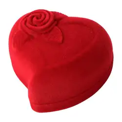 Кольцо коробка обручальное роскошное Красное сердце любовь Свадебные украшения дисплей коробка