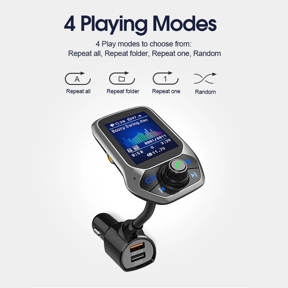 T43 Автомобильный Bluetooth MP3-плеер Hands-Free вызов type-C зарядное устройство fm-передатчик Strik