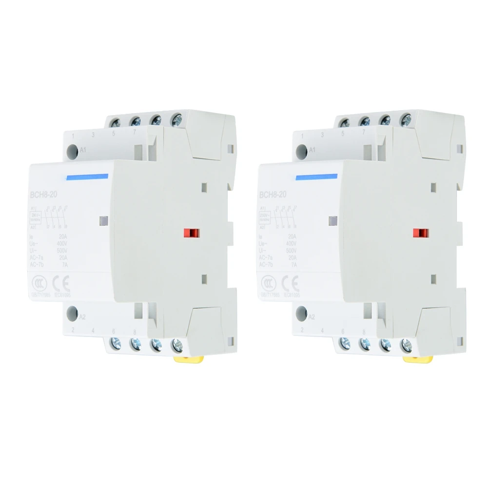 Магнитный контактор 4P 20A 2NO 2NC 24V 220 V/230 V AC для дома на din рейке электрическое