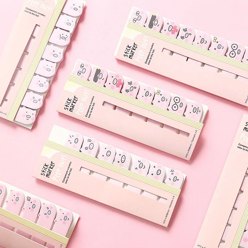 160Sheets/Lot Cute Memo Pads Set Creative Pig Sticky Notes Planner Note