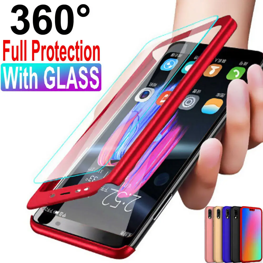 

Luxury 360 Degree Full Cover Protection Case For Huawei P20 P30 Lite Pro Honor 7A 7C 8A 8C Case Mate 10 20 Lite Case With Glass