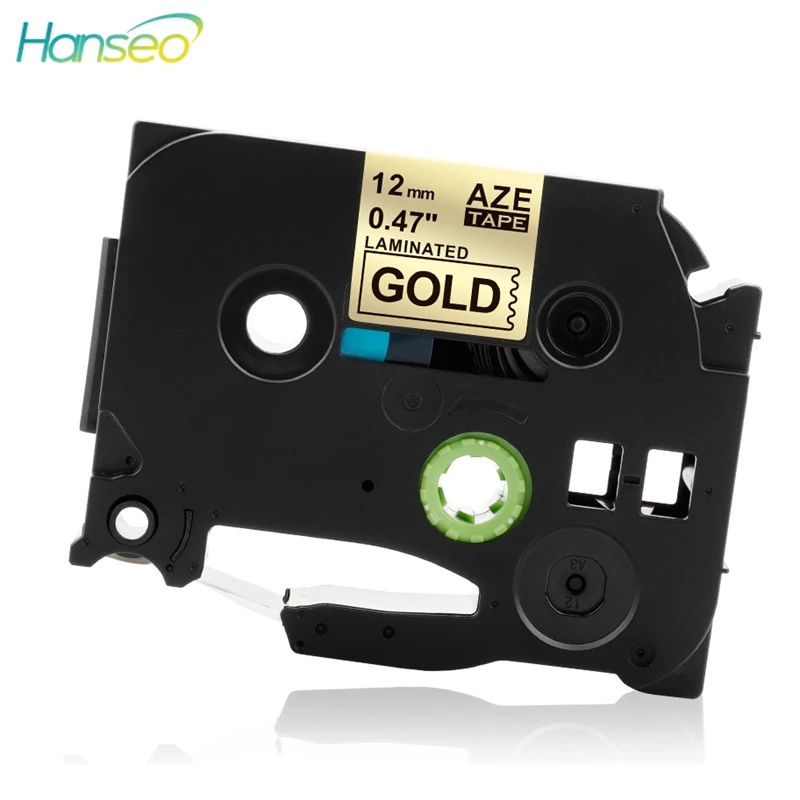 

Hanseo tze831 12mmx8m compatible for Brother p-touch standard laminated black on gold TZ TZe 831 printer Label Maker PT-H100