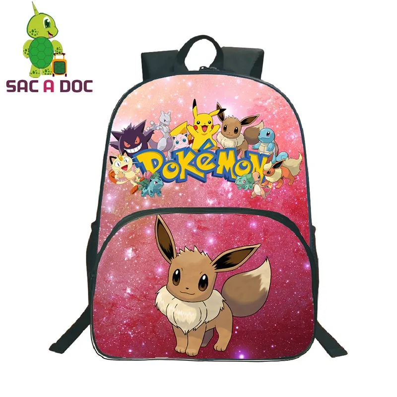 

Galaxy Universe Space Pokemon Eevee Printing Children School Bags Teenager Girls Boys Shoulder Backpack Women Men Travel Daypack
