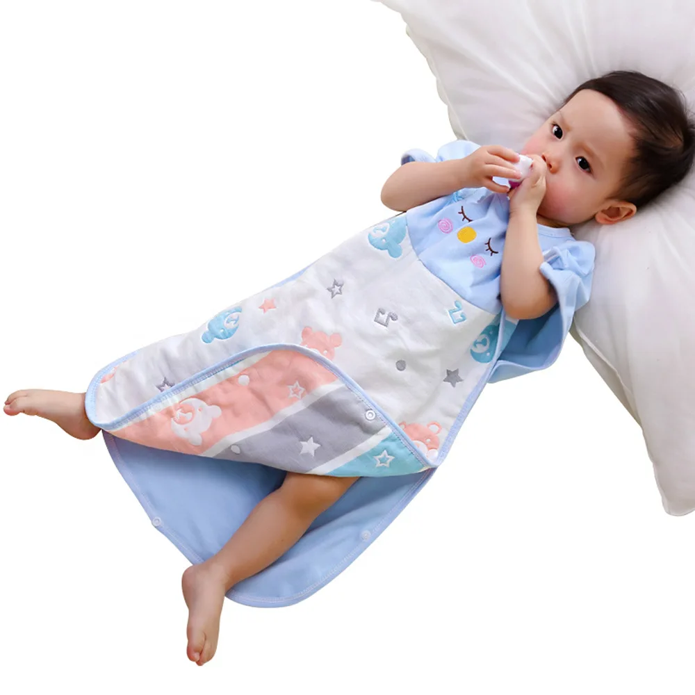 

Kick-proof quilt Ventilation Six layer gauze All cotton Sleepsacks cotton thin sleeveless Spring baby Sleeping bag