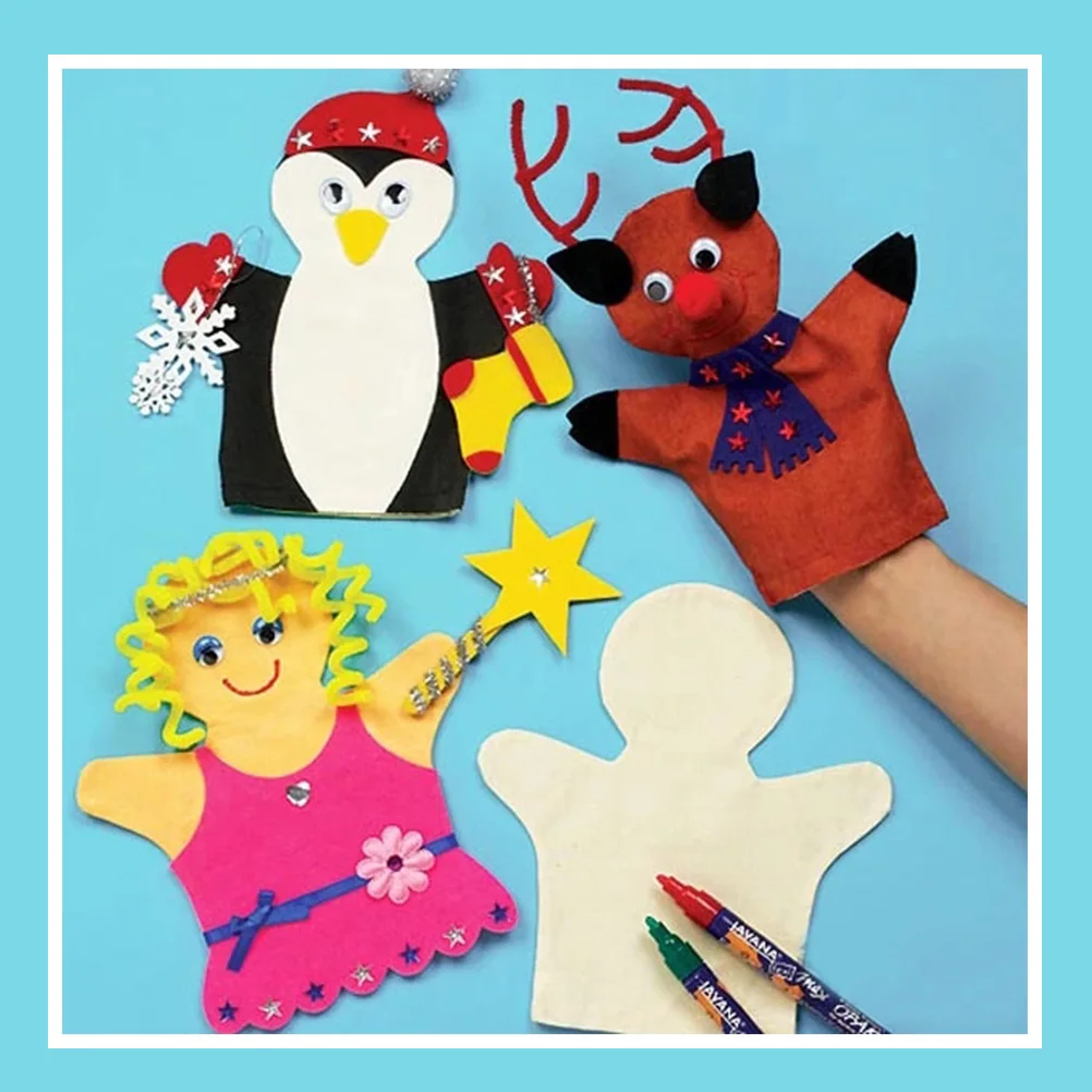 1 Set of Puppet Material Painted with Finger Puppets Cartoon