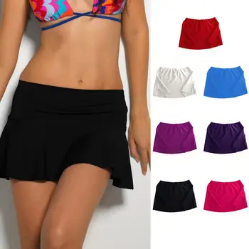 

Women Swim Cover Up Bikini Swimwear Swim Short Skirt Bikinis Beach Mini Skirts Solid Casual Brief Female Clothing