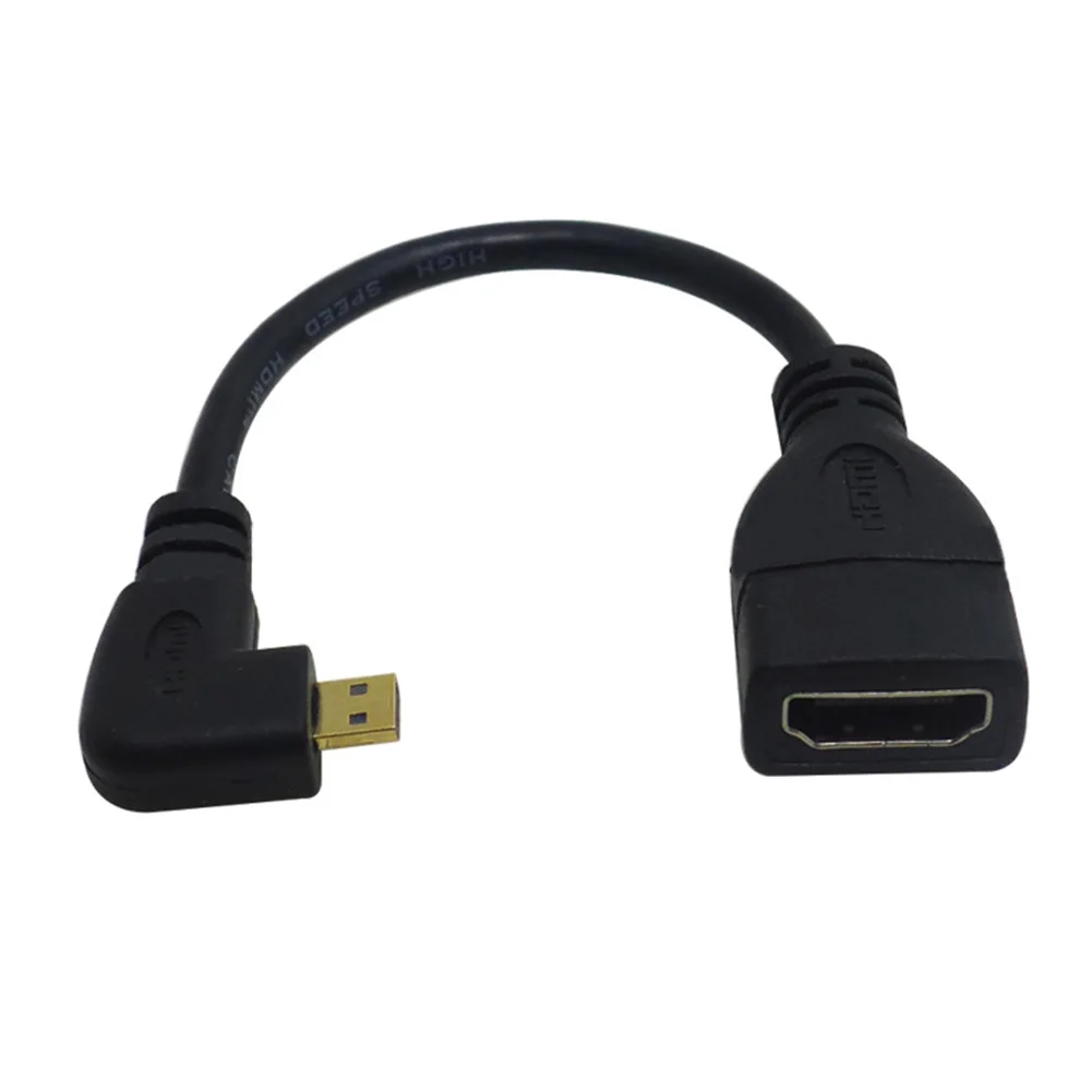 15 см 90 градусов Micro HDMI правый к штекеру Женский кабель адаптер конвертер
