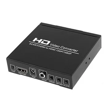 

SCART to HDMI Converter Video Audio Adapter Box with SCART/HD Switch, PAL/NTSC Video Scaler, 1080P/720P Support HDMI Connector