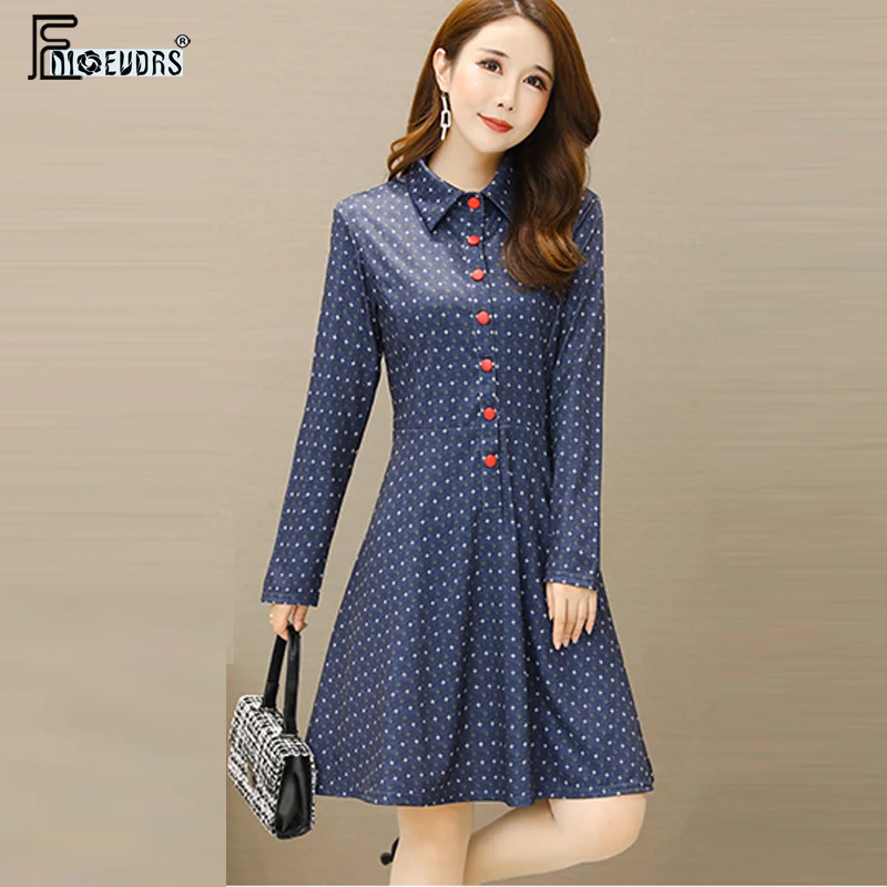 2019 Women Dresses Hot Spring Design Basic Wear A Line Long Sleeve Cute ...