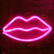 Светодиодный светильник с неоновой вывеской, ночник, лампа с изображением губ, Настенный декор, светильник USB, розетка для дома, Рождества, свадьбы, вечеринки, детская комната, любовь, Романтика