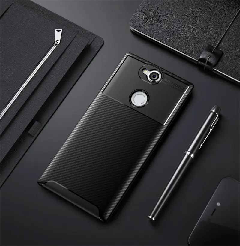 

For Sony XA 2 XA2 Plus Case Colored Carbon Fiber TPU Silicone Skin Back Cover Phone Case for Sony Xperia XA2 Plus Soft Protector