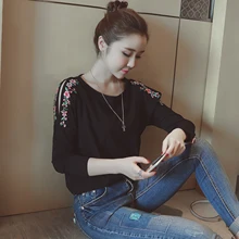 Женская рубашка с длинным рукавом с открытыми плечами, Женские повседневные футболки, женские рубашки, черная одежда