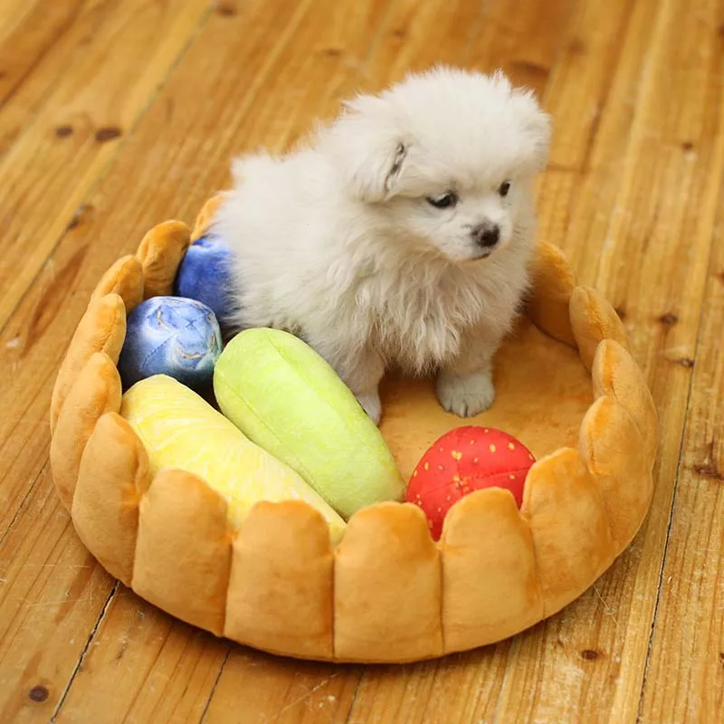 

Cute Pet Dog Fruit Tart Bed Pad Keep Warm Kennel Cat Sleep Mat Nest House WXV Sale