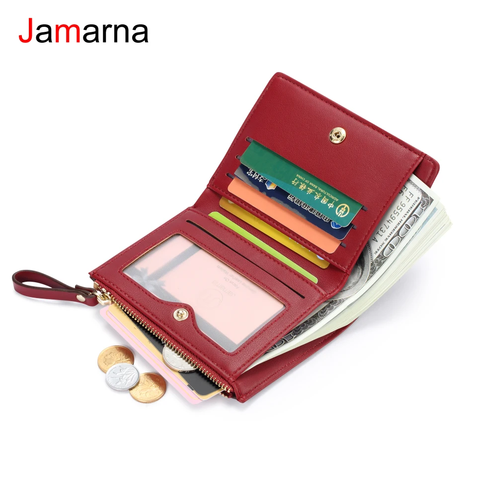 Jamarna кошелек женский PU винтажный маленький кошелек на молнии матовый комбинированный женский кошелек держатель для карт Рождество