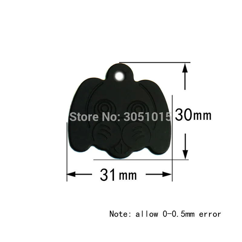 100 шт Персонализированные Собачья голова шаблон ПЭТ ID жетон с гравировкой индивидуальные кошки собаки украшения на шею имя пластины ID Анти-потери