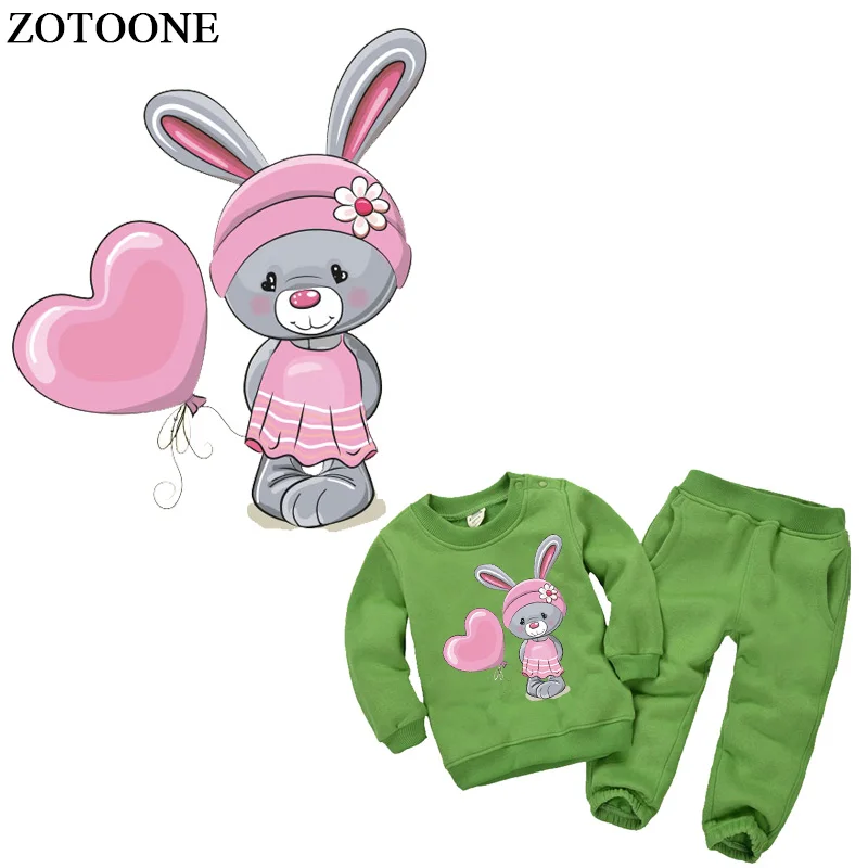

Lovely Rabbit Clothes Patch Washable Patches for Clothing Ironing Applique for T-shirt Household Iron-on Heat Transfer Parches