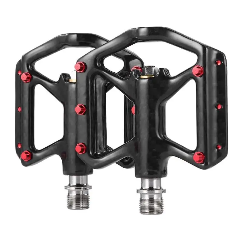 

Carbon Fiber Ultralight MTB Road Bike Pedals Lightweight Titanium Axle Foot Pegs Bicicleta accessories Black Color