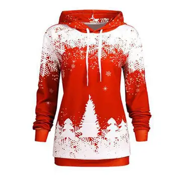 

Big Yards Christmas Snowflake Sweatshirt Women Autumn Winter Hoodies Casual Tops Long Sleeve Pullover Tracksuit SJ1046X