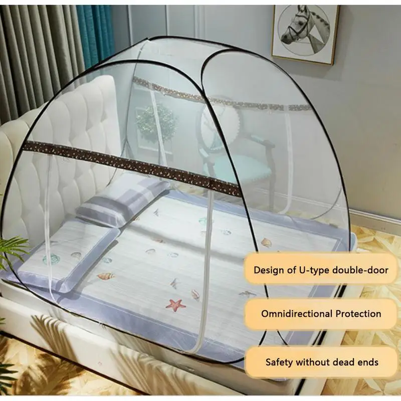 

Magic Pop-Up Mosquito Net Tent For Beds Anti Mosquito Bites Folding Design With Net Bottom For Babys Adults Travel