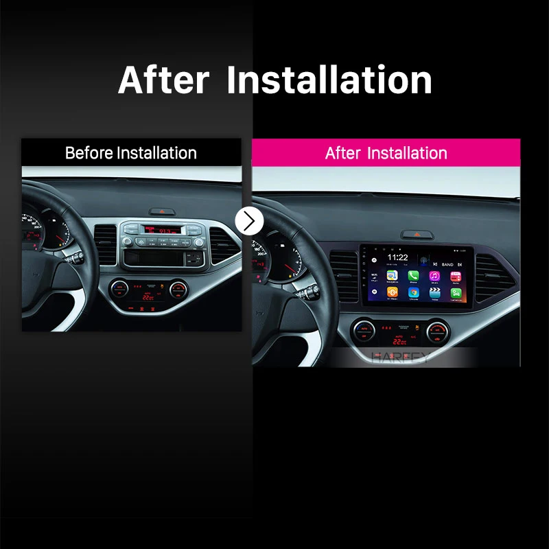 Автомобильная магнитола Harfey плеер 9 дюймов на Android 8 1 с GPS Навигатором для KIA PICANTO