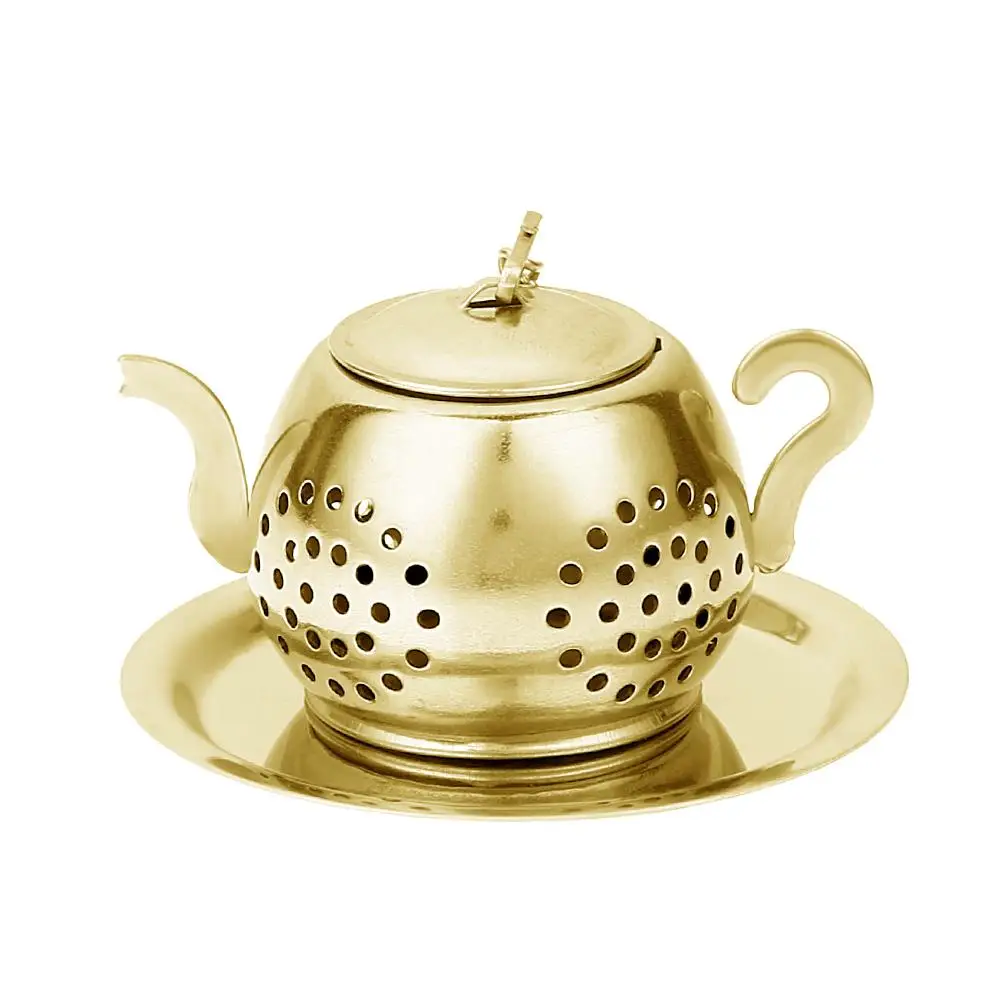 

JEYL Gold Mesh Stainless Steel Tea Pot Spice Herb Strainer Filter