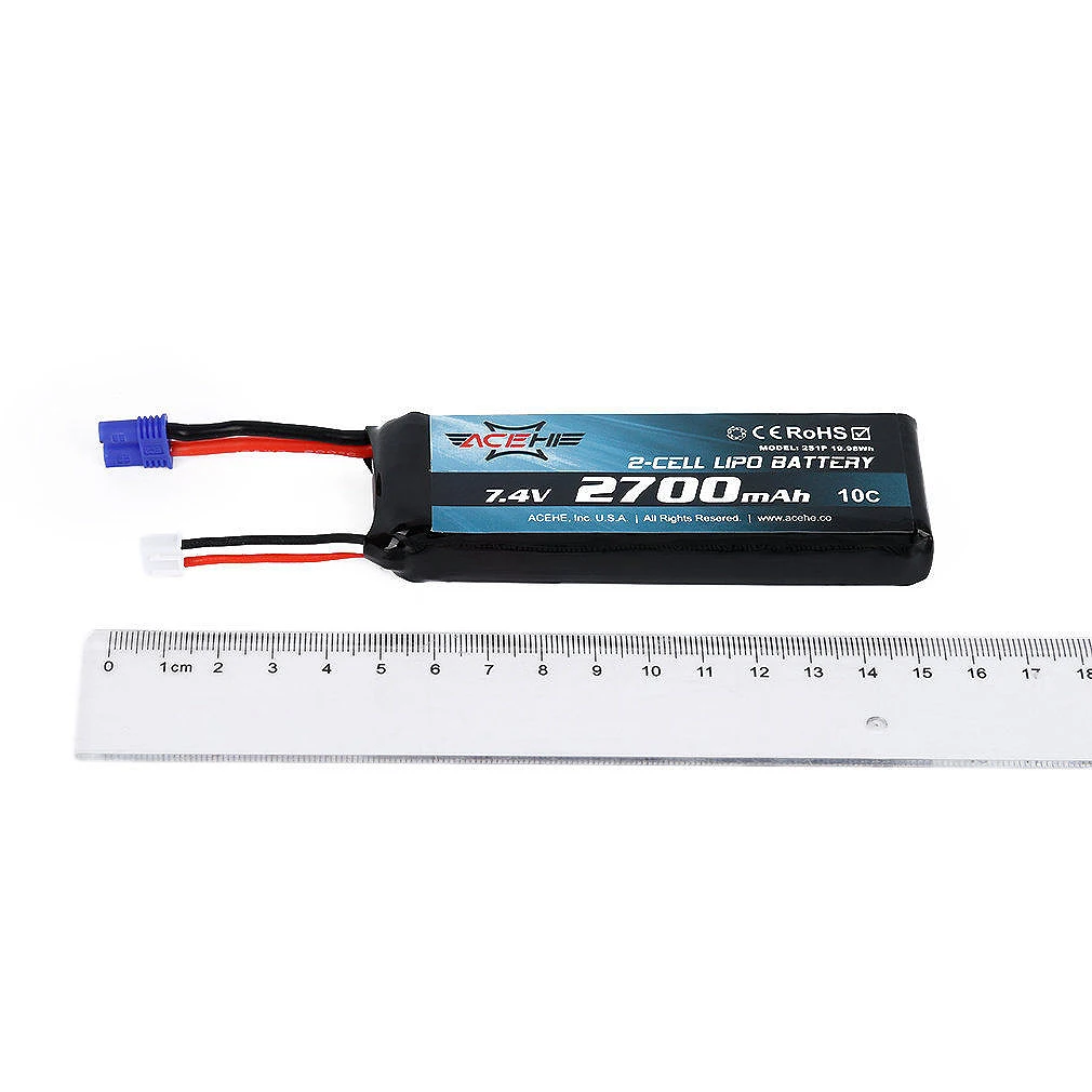 Hubsan 1 шт. черный 7 4 V 2700 Mah 10C аккумулятор с вилкой Ec2 для H501S Da|Перезаряжаемые