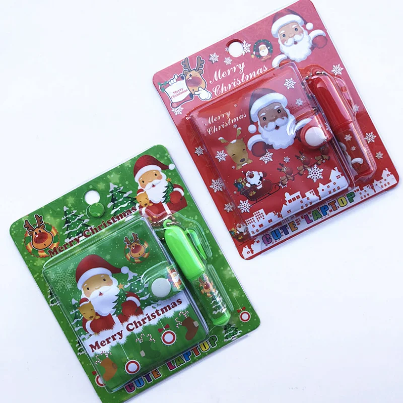 1 Set Cartoon Christmas Santa Claus Notebook with Ballpoint Pen Mini