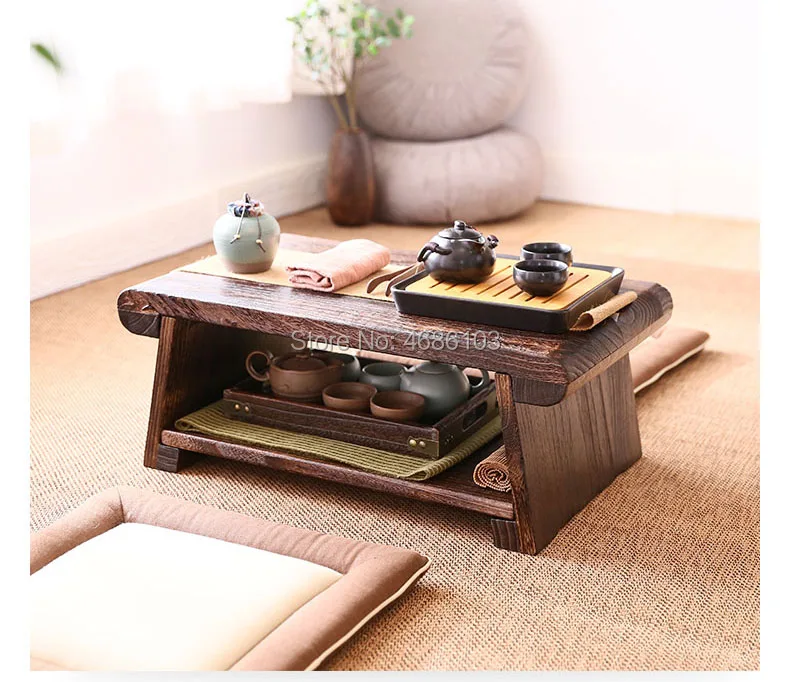 Neoclassical Japanese-style Folding coffee table Paulownia wood Tea
table Floating Window Table Small Tea Tatami Table Household