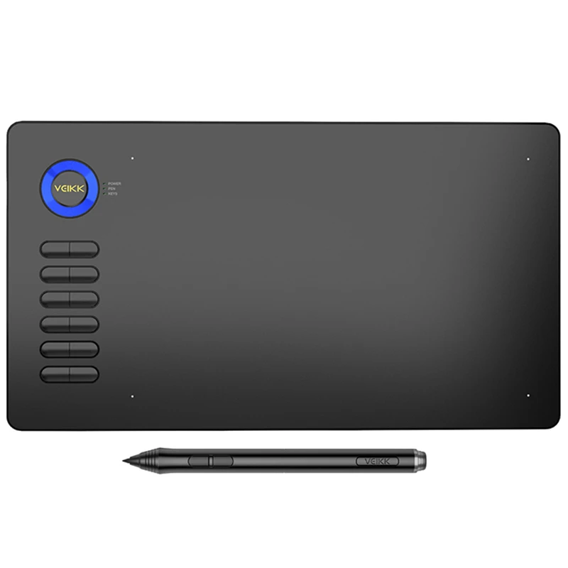 Koop Veikk A15 10X6 Inch Digitale Tekening Tablet 0.9 Cm Professionele Grafische Tablet 8192 Niveaus Schrijfblok Met Batterij  Gratis Pen