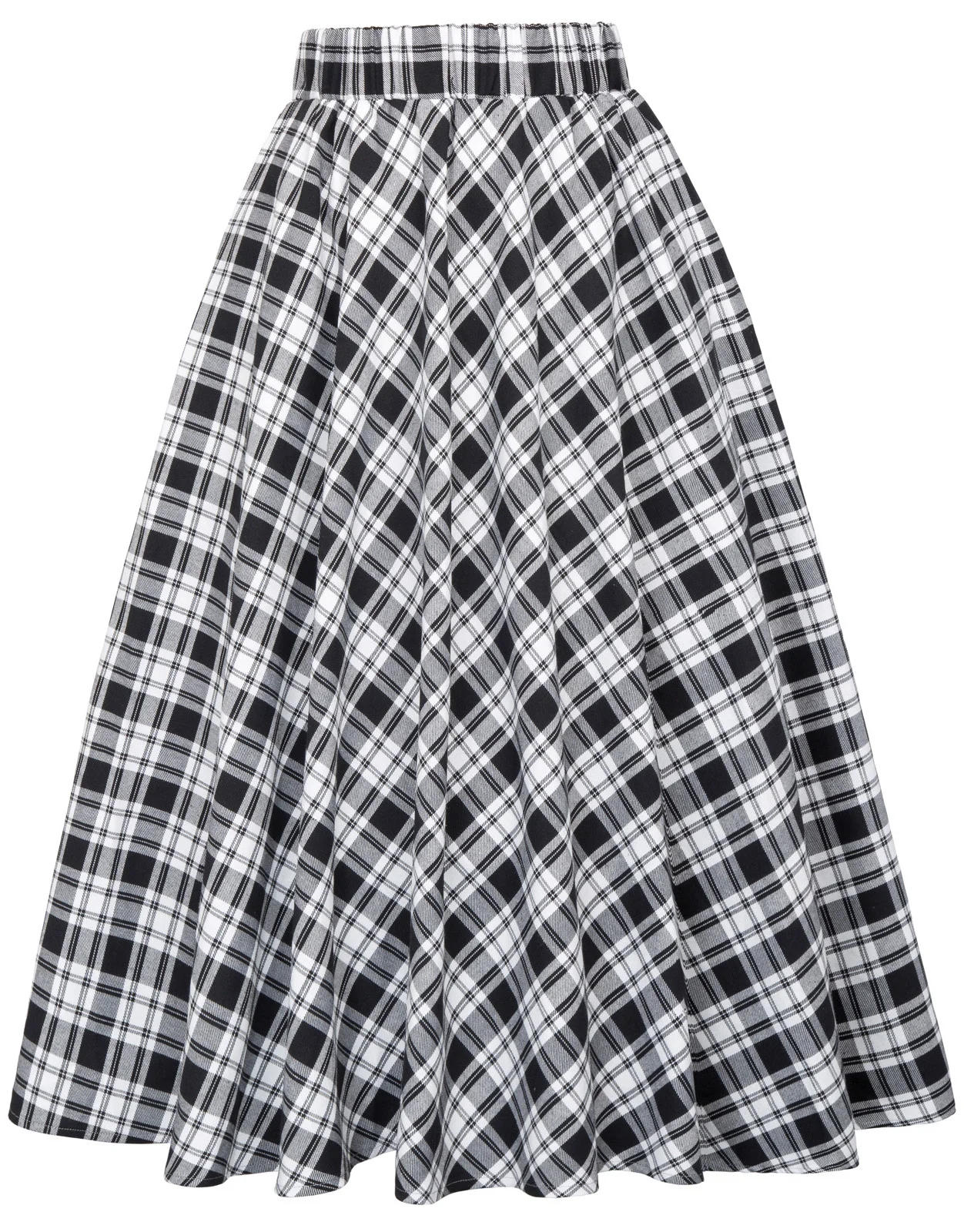 

Women's Skirt Vintage Fashion Grid Pattern Plaid A-line Skirt 2019 Summer Casual High Waist Cute Ladies Skirt Femme