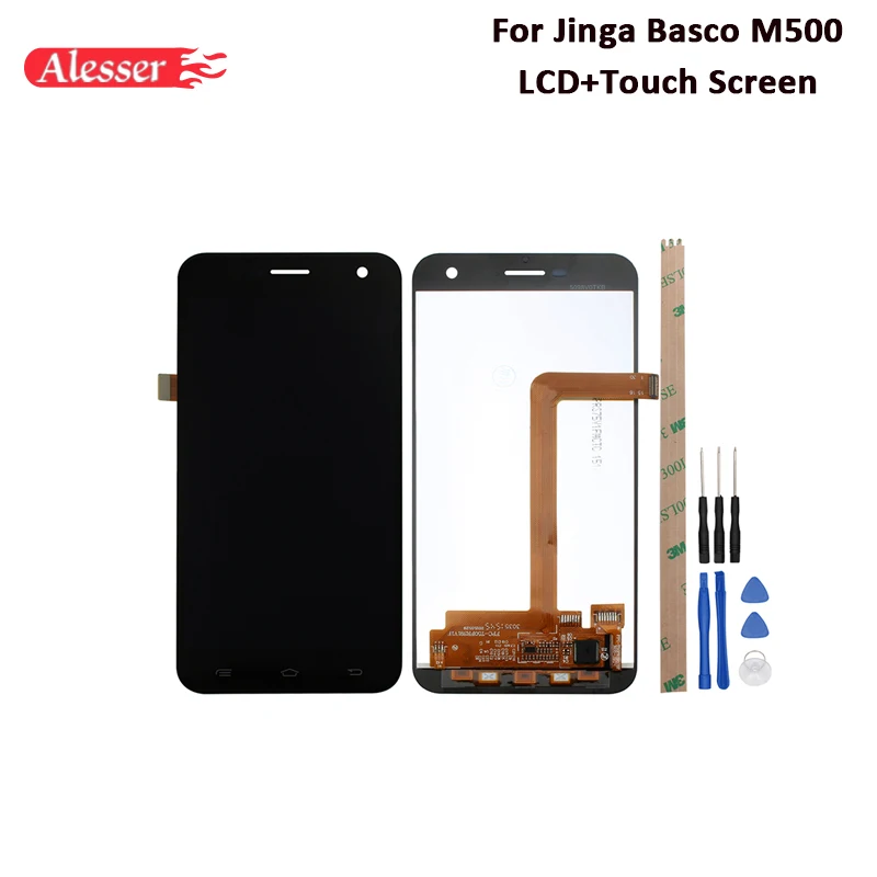 

Alesser For Jinga Basco M500 LCD Display And Touch Screen 5.0'' Repair Parts With Tools And Adhesive For Jinga Basco M500 Phone