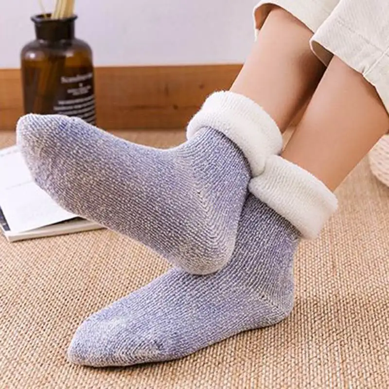 5 pair/set Warm Winter Thick Cotton Socks Women Christmas Gifts Solid
