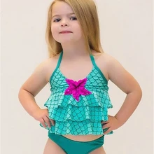 Милый детский купальный костюм из 2 предметов, купальный костюм для девочек, бикини для малышей, Infantil, солнечный купальник бикини для девушки, летний купальный костюм