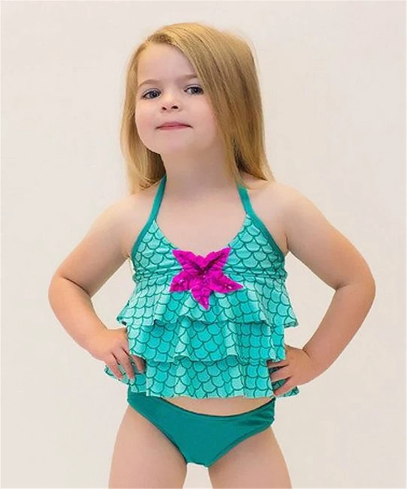 Hot Cute 2 pieces Children Swimwear Girls Swimwear Baby Kids Biquini
