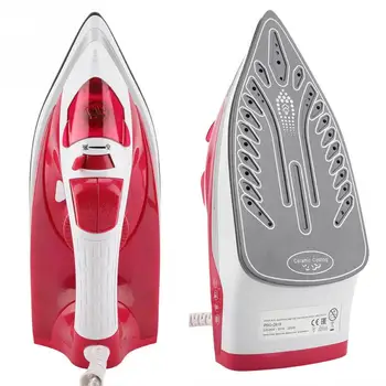 

Household Electric Steam Iron Clothes Ironing Self-cleaning Clothing Steam Controller Wires Red EU Plug 220V