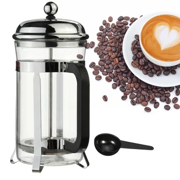 

Porcelain Stainless Steel French Press Tea Coffee Maker Cafetiere Heat-resistant Glass Pot