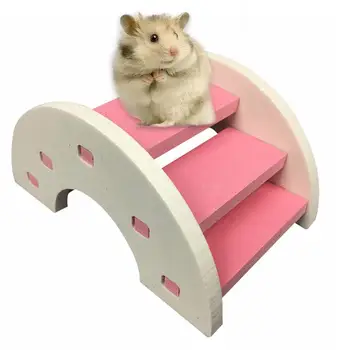 

Hamster Rainbow Bridge Game Toys Hamster Wooden Bridge Ladder Seesaw Toy Squirrel Multicolor Arch Bridge Training Toy