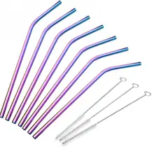 11 шт./компл. многоразовая нержавеющая сталь Питьевая солома 8 изогнутая солома+ 3 набор щеточек костюм для молока и чая Коктейльная кружка чашки аксессуары