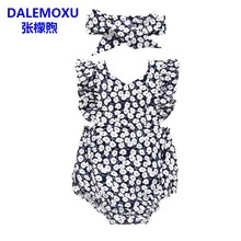 DALEMOXU Summer Newborn Infant Baby Girls Clothing Cute Flower Ruffle Girl Jumpsuit Toddler Romper Overall Costumes 1st Birthday