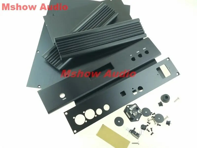 Полный алюминиевый корпус/корпус ЦАП для двойного AK4497 ЦАП DIY Аудио черный 32*6*25 см
