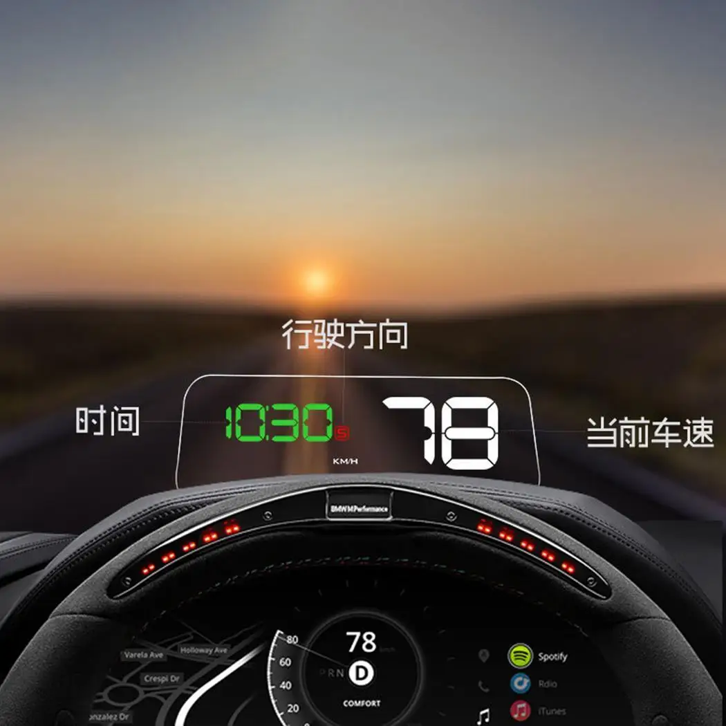 

5 Inch T900 Car Head Up Display GPS HUD Car gps Speedometer Auto Windshield Projector LED Projection hud Display Car Electronics