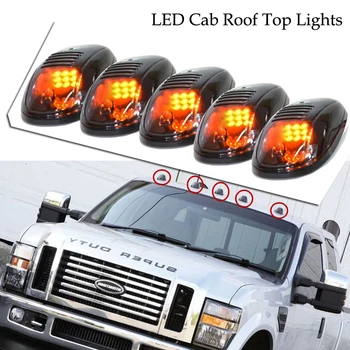 

4X4 9-LED Car Cab Roof Running Marker Lights For Ford Jeep Pickup Truck SUV Off Road Universal 5PCS/Set