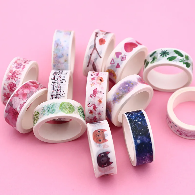 

1PC Decorative Adhesive Tape Cute Cat Washi Tape Kawaii Flamingo Masking Tape For Kids DIY Scrapbooking Diary Photos Album
