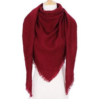 

Comfortable Pashmina Soft 18 Colors 2018 New Arrival 1PC Valentines Gift Scarf Shawl Cashmere Triangle Solid Color Warm Winter