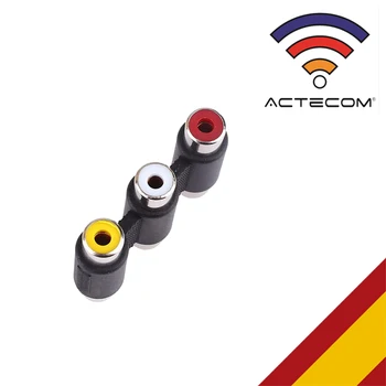 

ACTECOM Adaptador PROLONGADOR 3 RCA Video Y Audio Hembra Hembra AV Empalme